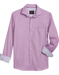 Egara Slim Fit Sport Shirt, Berry Dice Dobby