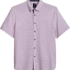 Michael Strahan Modern Fit Four-Way Stretch Short Sleeve Sport Shirt, Pink Liberty Floral -Men Clothing Shop MW40 6N0R 97 MICHAEL STRAHAN PINK MAIN