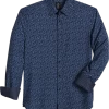 Michael Strahan Modern Fit Spread Collar Four-Way Stretch Sport Shirt, Navy Floral -Men Clothing Shop MW40 6N2C 01 MICHAEL STRAHAN NAVY MAIN