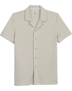 Joseph Abboud Modern Fit Short Sleeve Camp Shirt, Tan