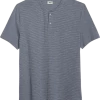 Joseph Abboud Modern Fit Short Sleeve Henley, Slate Stripe 1 Joseph Abboud Modern Fit Short Sleeve Henley, Slate Stripe -Men Clothing Shop MW40 6N3D 17 JOSEPH ABBOUD SLATE MAIN