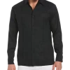 Cubavera Modern Fit Linen Guayabera Shirt, Black 1 Cubavera Modern Fit Linen Guayabera Shirt, Black -Men Clothing Shop MW40 6N4R 02 CUBA VERA BLACK MAIN