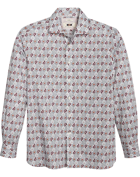 Joseph Abboud Modern Fit Sport Shirt, Burgundy Paisley Tile 3 Joseph Abboud Modern Fit Sport Shirt, Burgundy Paisley Tile