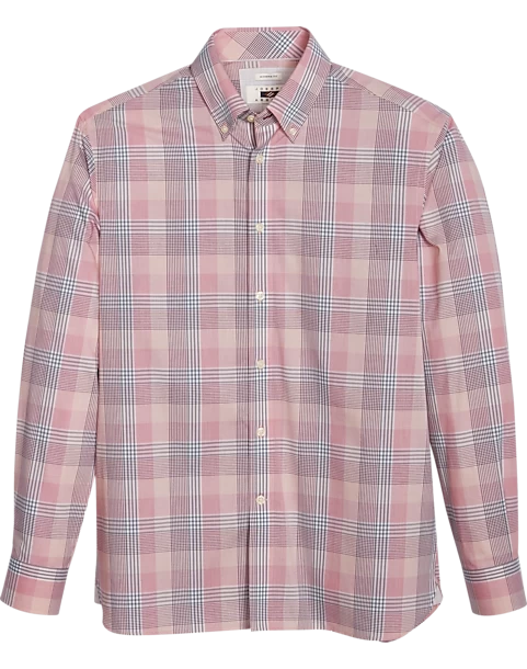 Joseph Abboud Modern Fit Sport Shirt, Burgundy Plaid 3 Joseph Abboud Modern Fit Sport Shirt, Burgundy Plaid