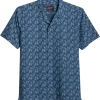 Egara Slim Fit Short Sleeve Sport Shirt, Navy Fern -Men Clothing Shop MW40 6N7P 01 EGARA NAVY MAIN