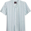Egara Slim Fit Short Sleeve Sport Shirt, Aqua Stripe -Men Clothing Shop MW40 6N8C 26 EGARA AQUA MAIN