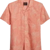 Egara Slim Fit Short Sleeve Sport Shirt, Coral Palmetto -Men Clothing Shop MW40 6N8J 08 EGARA CORAL MAIN