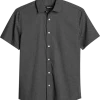 Awearness Kenneth Cole Slim Fit Short Sleeve Sport Shirt, Black Micro Dot -Men Clothing Shop MW40 6N8R 02 AWEARNESS KENNETH COLE BLACK MAIN