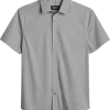 Awearness Kenneth Cole Slim Fit Short Sleeve Sport Shirt, Light Gray Geo -Men Clothing Shop MW40 6N8U 75 AWEARNESS KENNETH COLE LT GREY MAIN