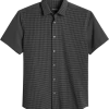 Awearness Kenneth Cole Slim Fit Short Sleeve Sport Shirt, Black Gingham -Men Clothing Shop MW40 6N9F 02 AWEARNESS KENNETH COLE BLACK MAIN