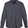 Awearness Kenneth Cole Slim Fit Spread Collar Sport Shirt, Navy Check -Men Clothing Shop MW40 6NAW 01 AWEARNESS KENNETH COLE NAVY MAIN
