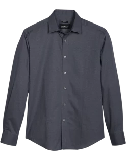 Awearness Kenneth Cole Slim Fit Spread Collar Sport Shirt, Charcoal Dot