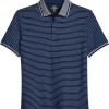 Michael Strahan Modern Fit Short Sleeve Polo, Navy Stripe -Men Clothing Shop MW40 6NCK 01 MICHAEL STRAHAN NAVY MAIN