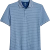 Michael Strahan Modern Fit Short Sleeve Polo, Blue Stripe -Men Clothing Shop MW40 6NCK 14 MICHAEL STRAHAN MED BLUE MAIN