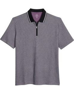 Michael Strahan Modern Fit Zip Polo Lavender