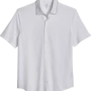 Michael Strahan Modern Fit Popcorn Stitch Short Sport Shirt, White -Men Clothing Shop MW40 6NCV 10 MICHAEL STRAHAN WHITE MAIN