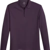 Michael Strahan Modern Fit Long Sleeve Polo Purple & Gray -Men Clothing Shop MW40 6NCX 16 MICHAEL STRAHAN PURPLE MAIN