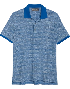 Paisley & Gray Polo Shirt, Blue Variegated Stripe