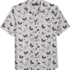 Paisley & Gray Slim Fit Spread Collar Sport Shirt, White Small Heart Butterfly -Men Clothing Shop MW40 6NEM 10 PAISLEY GRAY WHITE MAIN