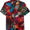 Paisley & Gray Slim Fit Spread Collar Sport Shirt, Color Pop Art -Men Clothing Shop MW40 6NET 02 PAISLEY GRAY BLACK MAIN