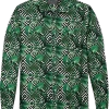 Paisley & Gray Slim Fit Spread Collar Sport Shirt, Green Italian Palm Print -Men Clothing Shop MW40 6NEZ 24 PAISLEY GRAY GREEN MAIN
