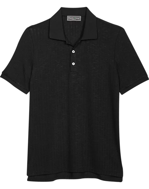 Paisley & Gray Slim Fit Polo, Black Zigzag 3 Paisley & Gray Slim Fit Polo, Black Zigzag