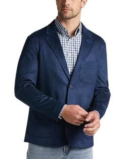 Men Clothing Shop 23 Joseph Abboud Modern Fit Notch Lapel Ultra Suede Soft Jacket, Dark Blue