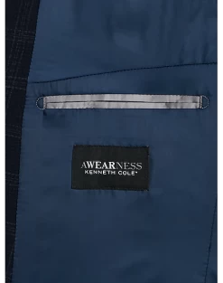 Awearness Kenneth Cole Modern Fit Soft Jacket, Navy Seersucker Plaid -Men Clothing Shop MW40 6NFW 01 AWEARNESS KENNETH COLE NAVY ALT2