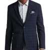 Awearness Kenneth Cole Modern Fit Soft Jacket, Navy Seersucker Plaid