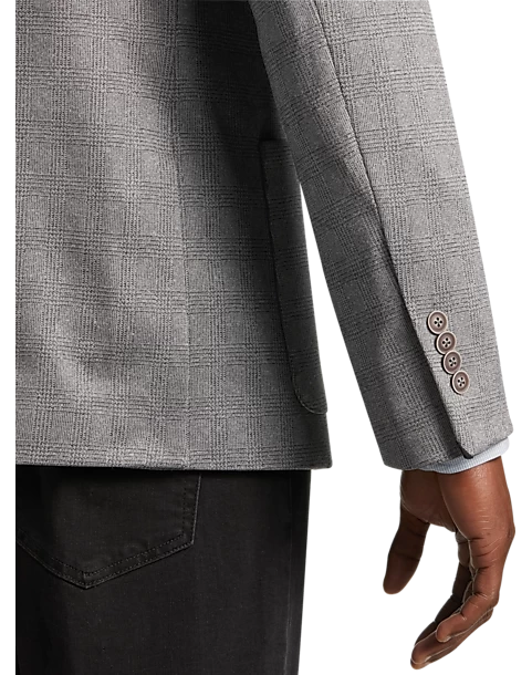 Awearness Kenneth Cole Modern Fit Soft Jacket, Gray Plaid 4 Awearness Kenneth Cole Modern Fit Soft Jacket, Gray Plaid - Image 2