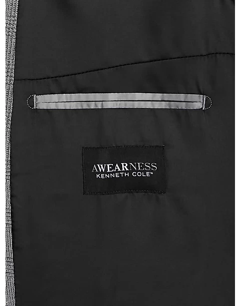 Awearness Kenneth Cole Modern Fit Soft Jacket, Gray Plaid 5 Awearness Kenneth Cole Modern Fit Soft Jacket, Gray Plaid - Image 3