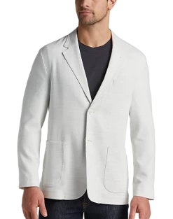 Awearness Kenneth Cole Modern Fit Heathered Knit Soft Jacket, Ivory