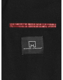 Michael Strahan Modern Fit Notch Lapel Crepe Knit Soft Jacket, Black -Men Clothing Shop MW40 6NG4 02 MICHAEL STRAHAN BLACK ALT2