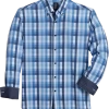 Michael Strahan Modern Fit Button-Down Collar 4-Way Stretch Sport Shirt, Blue Check 2 Michael Strahan Modern Fit Button-Down Collar 4-Way Stretch Sport Shirt, Blue Check -Men Clothing Shop MW40 6NHE 14 MICHAEL STRAHAN BLUE MAIN