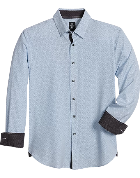 Michael Strahan Modern Fit Spread Collar 4-Way Stretch Sport Shirt, White Abstract Dot 3 Michael Strahan Modern Fit Spread Collar 4-Way Stretch Sport Shirt, White Abstract Dot