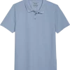 Lucky Brand Classic Fit Burnout Pique Polo, Medium Blue