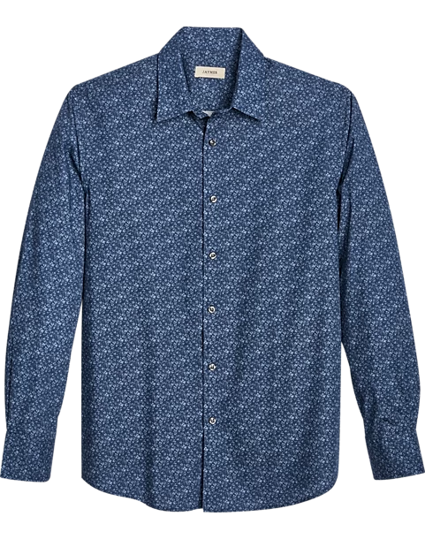 Jaymes Modern Fit Spread Collar Sport Shirt, Blue Liberty Floral 3 Jaymes Modern Fit Spread Collar Sport Shirt, Blue Liberty Floral