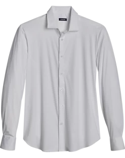 Zanetti Modern Fit Spread Collar Sport Shirt, White