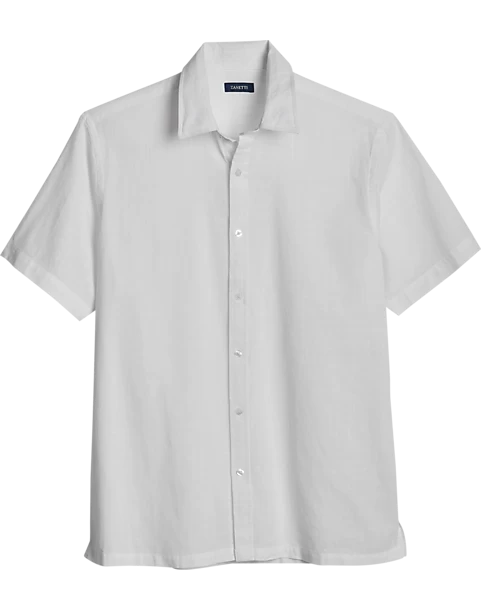 Zanetti Modern Fit Camp Shirt, White 3 Zanetti Modern Fit Camp Shirt, White