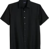 Zanetti Modern Fit Camp Shirt, Black Mini Dots -Men Clothing Shop MW40 6NK7 02 ZANETTI BLACK MAIN