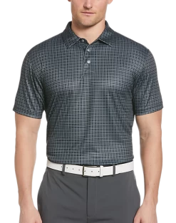PGA Tour Classic Fit Printed Polo, Black