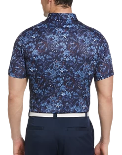 PGA Tour Classic Fit Printed Polo, Navy Fireworks -Men Clothing Shop MW40 6NL6 01 PGA TOUR NAVY ALT1