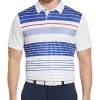PGA Tour Classic Fit Printed Polo, White Energy Stripe -Men Clothing Shop MW40 6NLD 10 PGA TOUR WHITE MAIN