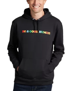 The Phluid Project Classic Fit Be A Good Human Graphic Hoodie, Black