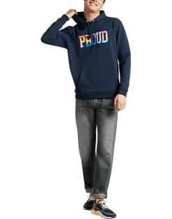 The Phluid Project Classic Fit Proud Graphic Hoodie, White -Men Clothing Shop MW40 6NMK 01 THE PHLUID PROJECT NAVY ALT2 1
