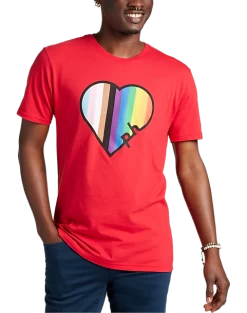 The Phluid Project Classic Fit Heart Graphic Crew, Red