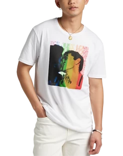 The Phluid Project Classic Fit It's Just Love Graphic Crew, White