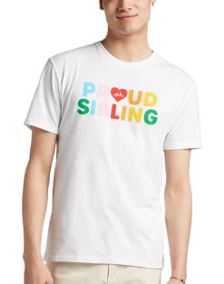 The Phluid Project Classic Fit Proud Sibling Graphic Crew, White