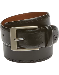 Joseph Abboud Laser-Detailed Dress Belt, Black