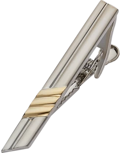 Pronto Uomo Gray & Gold Tie Bar